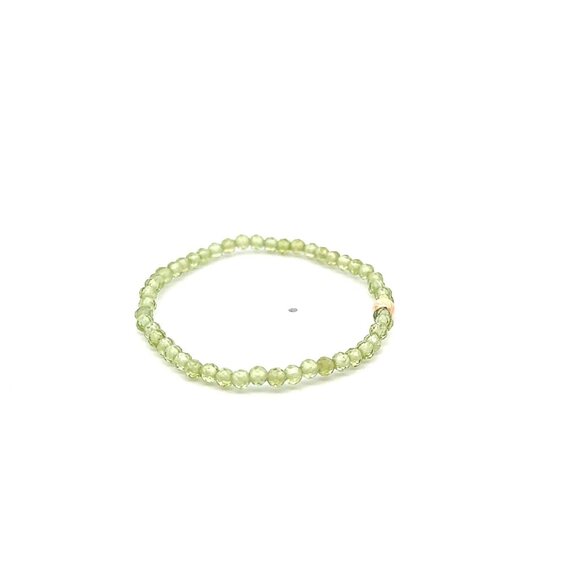 Natural Peridot Gemstone Mini 3mm 18K Bar Faceted Charm Bead August Birthstone - Picture 5 of 5